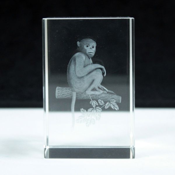 Laser Crystal Block - Monkey
