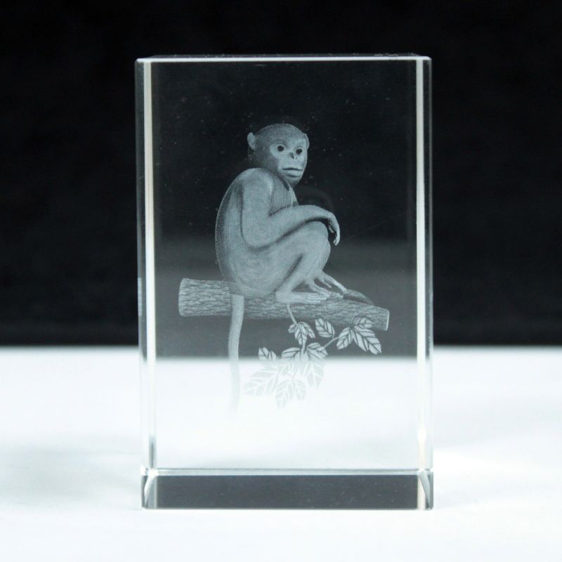 Laser Crystal Block - Monkey