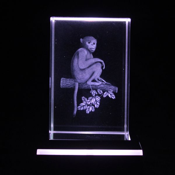 Laser Crystal Block - Monkey