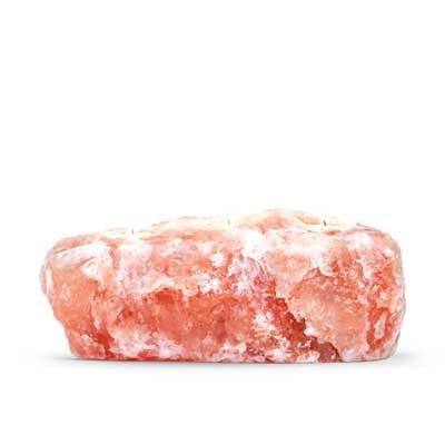 Natural Salt Candle Holder - 3 holes 2.5-3kg)