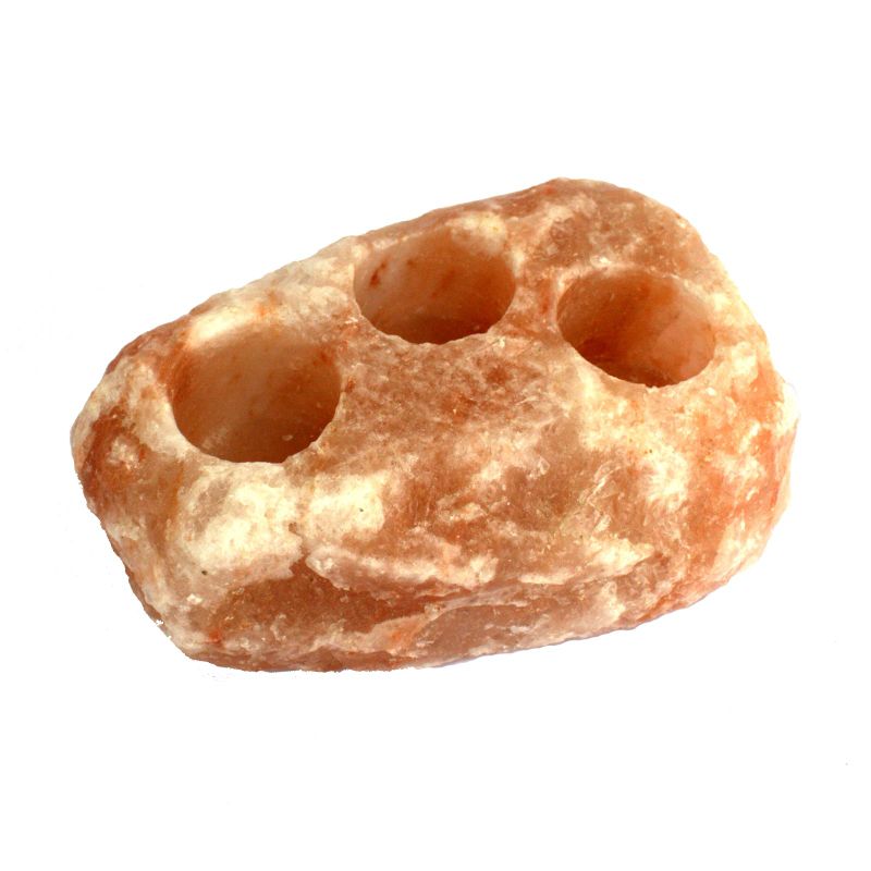 Natural Salt Candle Holder - 3 holes 2.5-3kg)