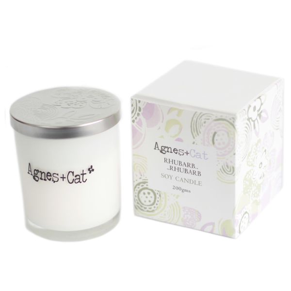 200g Gift Boxed Soy Wax Votive Candle - Rhubarb Rhubarb