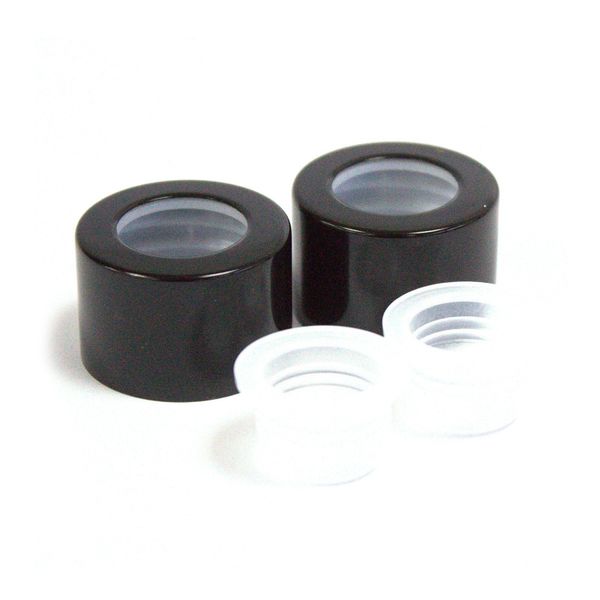 Black Bottle Screw Cap and Lid – 22 mm Internal Thread, 12 mm Inner Seal