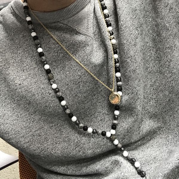 Buddha / Black Stone - Gemstone Necklace