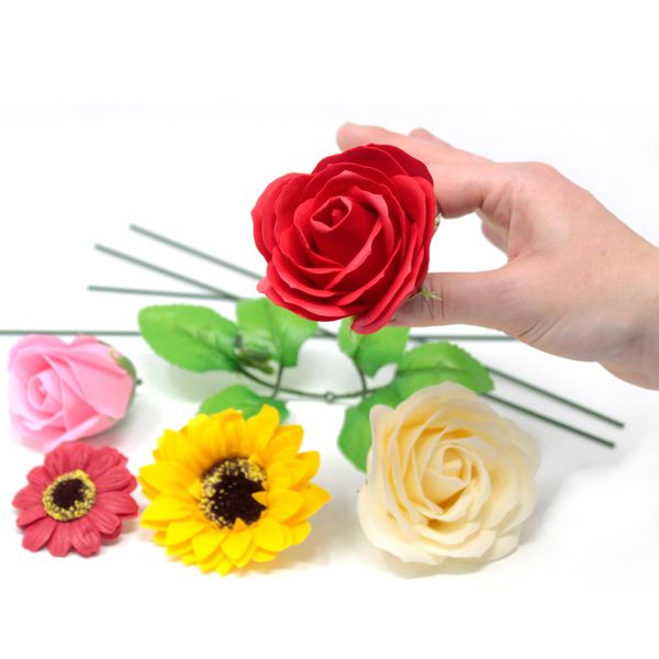 Craft Soap Flowers - Sml Sunflower - Red