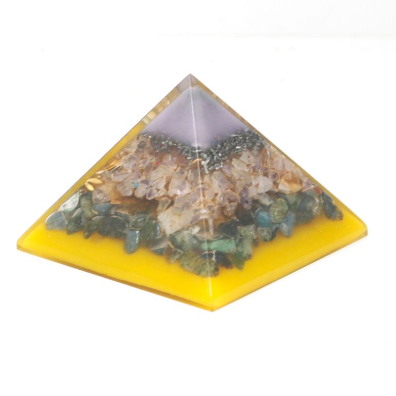 Lrg Organite Pyramid 70cm - Tree（gold base)