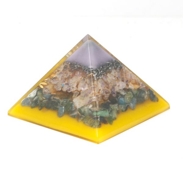 Lrg Organite Pyramid 70cm - Tree(gold base)