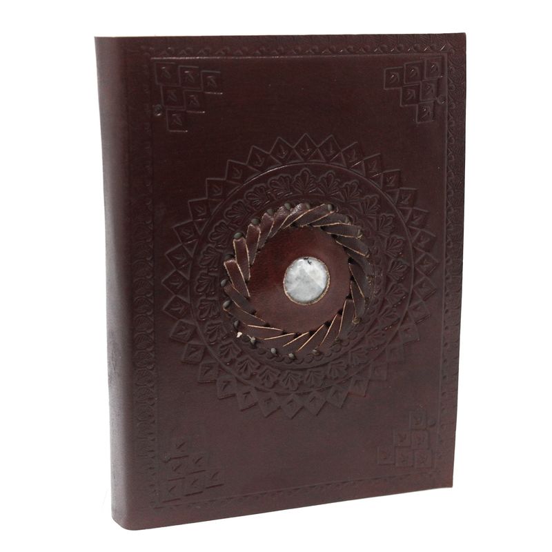 Leather Moonstone Notebook (17x12 cm)