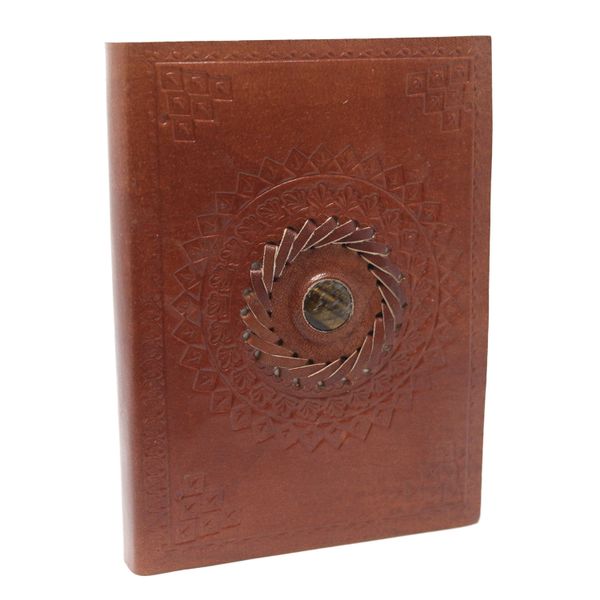 Leather Tigereye Notebook (17x12 cm)