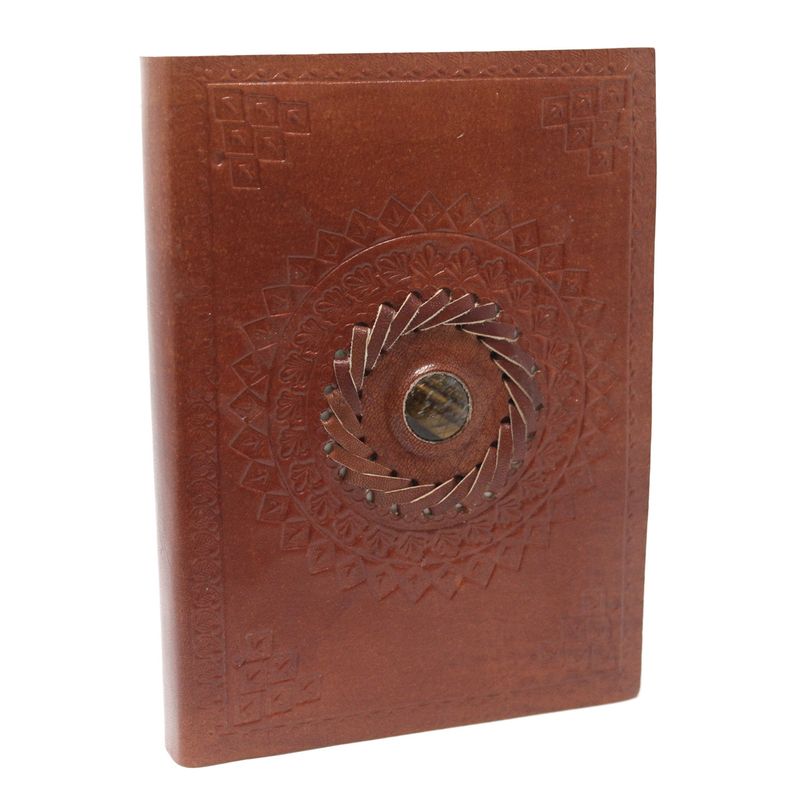 Leather Tigereye Notebook (17x12 cm)