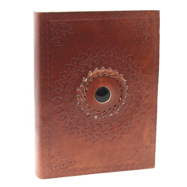 Leather Black Onyx Notebook (17x12 cm)