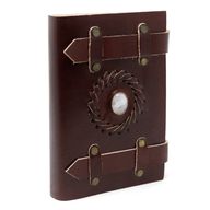 Leather Moonstone with Belts Notebook (15x10cm)