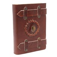 Leather Tigereye with Belts Notebook (15X10cm)