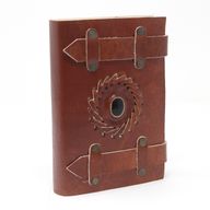Leather Black Onyx with Belts Notebook (15X10cm)