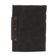 Leather Black Confessions with Lock Notebook (18x13 cm)