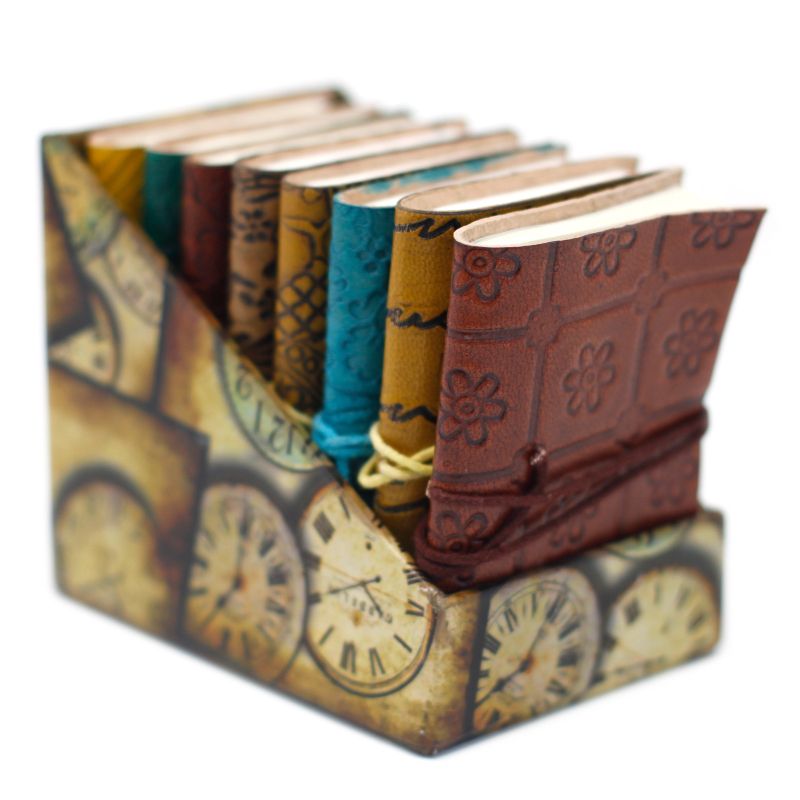 Mini Assorted Leather Notebooks (10x7.5 cm)