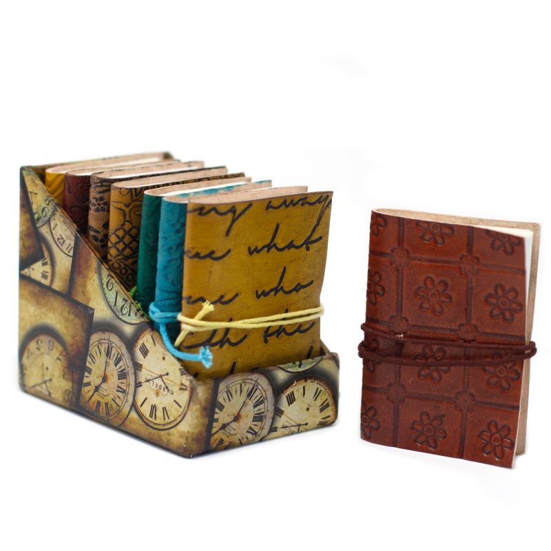 Mini Assorted Leather Notebooks (10x7.5 cm)