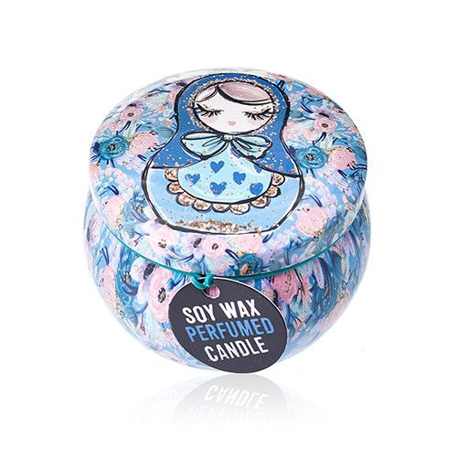 Art Tin Candles - Russian Dolls - Dolly Blue