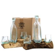 Molten Glass on Wood- Set