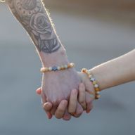Set of 2 Gemstones Friendship Bracelets - Ethernity - Leopard Skin Jasper & Lava Stone