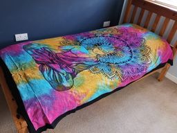Single Cotton Bedspread + Wall Hanging -  Peaceful Buddha