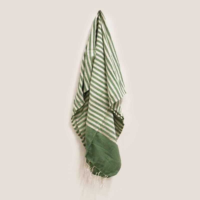 Cotton Pareo Throw - 100x180 cm - Picnick Green