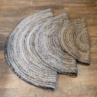 Round Jute and Recycle Denim Rug - 150 cm