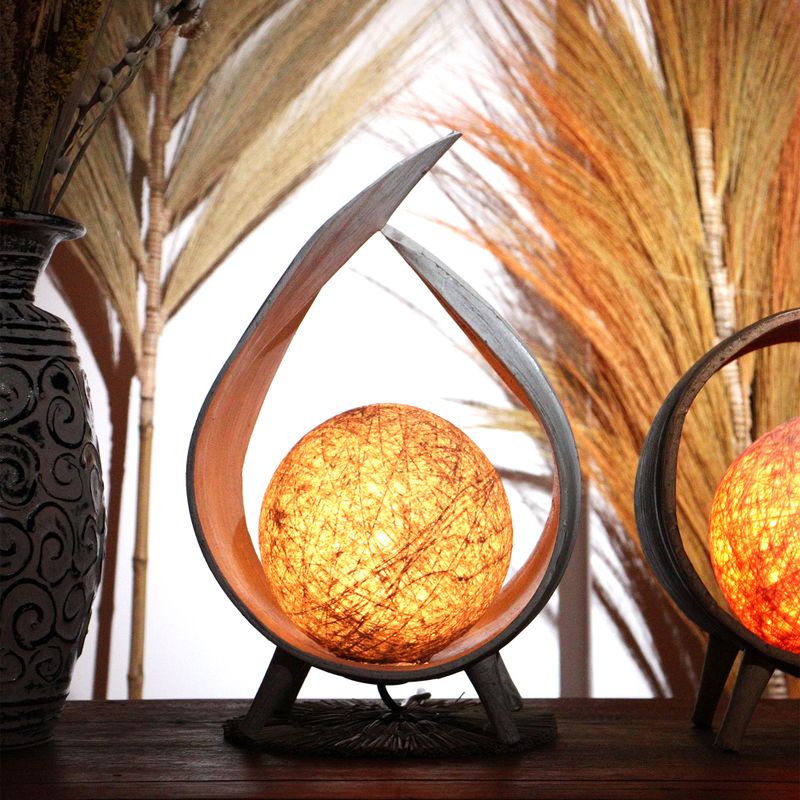 Natural Coconut Lamp - Whitewash Wrapover