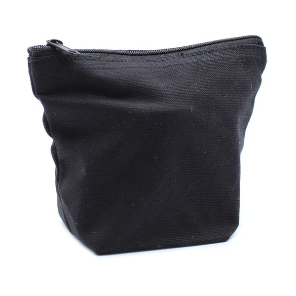 Black Cotton Toiletry Bag 10 oz - Mini Pouch