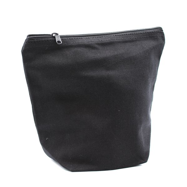 Black Cotton Toiletry Bag 10 oz - Medium Pouch