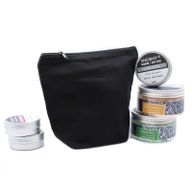 Black Cotton Toiletry Bag 10 oz - Medium Pouch