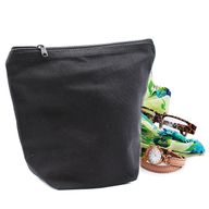 Black Cotton Toiletry Bag 10 oz - Medium Pouch