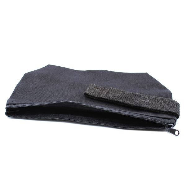 Black Cotton Toiletry Bag 10 oz - Hand Holder