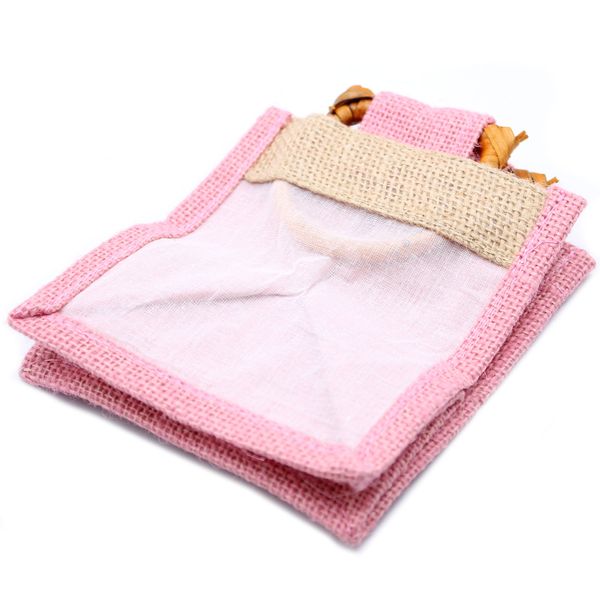 Pure Jute and Cotton Window Gift Bag - One Jar 'Rose/Natural'