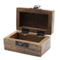 White Washed Wooden Box - 3x1.5 Pill Box Slavic Design