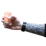 Set of 4 Himalayan Salt Shot Glasses & Wood Serving Stand