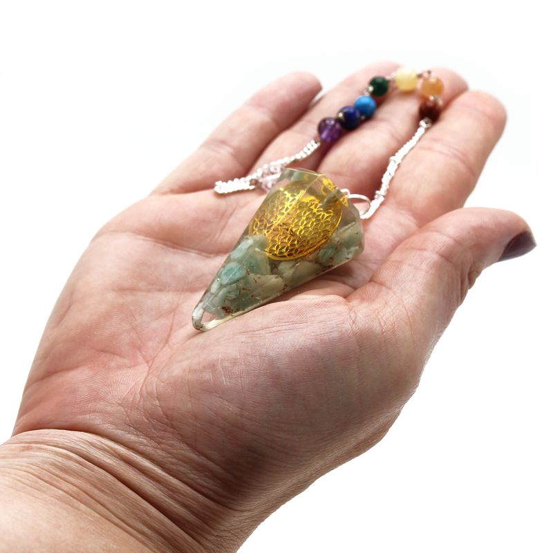 Orgonite Power Chakra Pendulum - Flower of Life (Asst)
