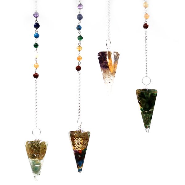 Orgonite Power Chakra Pendulum - Flower of Life (Asst)