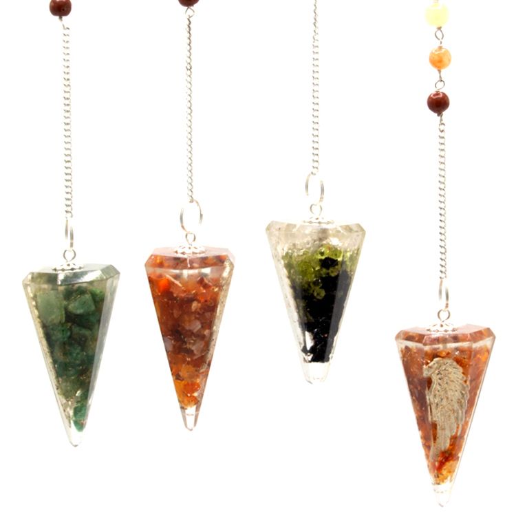 Orgonite Power Chakra Pendulum - Angel Wing (Asst)