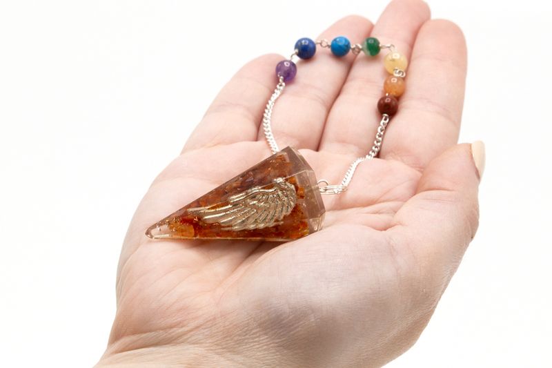 Orgonite Power Chakra Pendulum - Angel Wing (Asst)