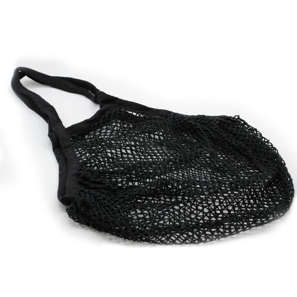 Pure Cotton Mesh Bag - Black