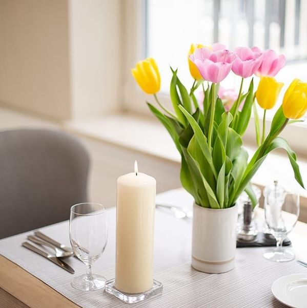 Set of 4 Pillar Candles 40x80mm - Ivory