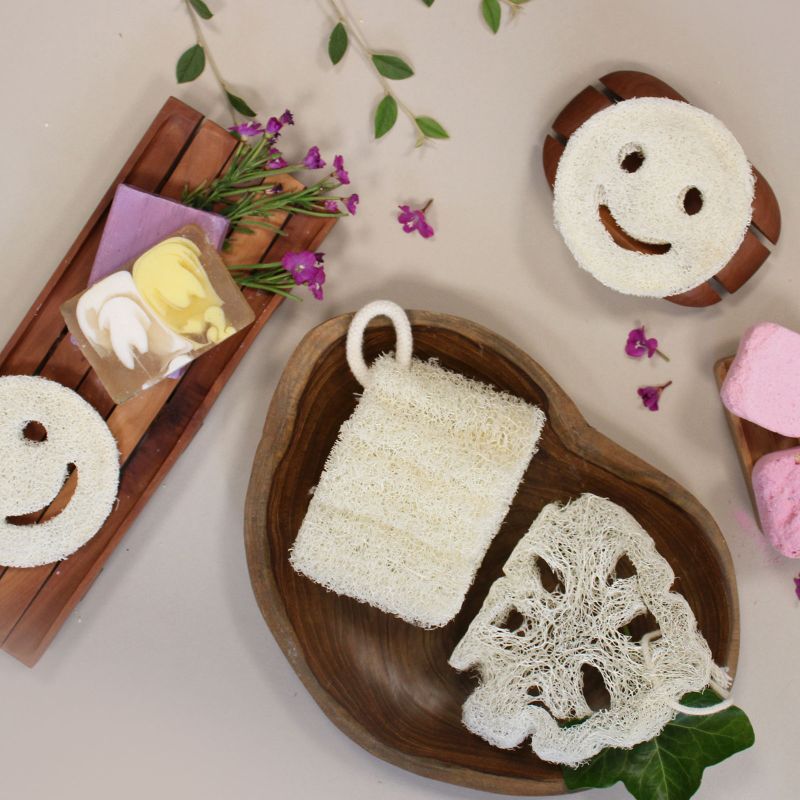 Egyptian Luxury Loofah with Cotton String - Non-Compressed - 8-12cm