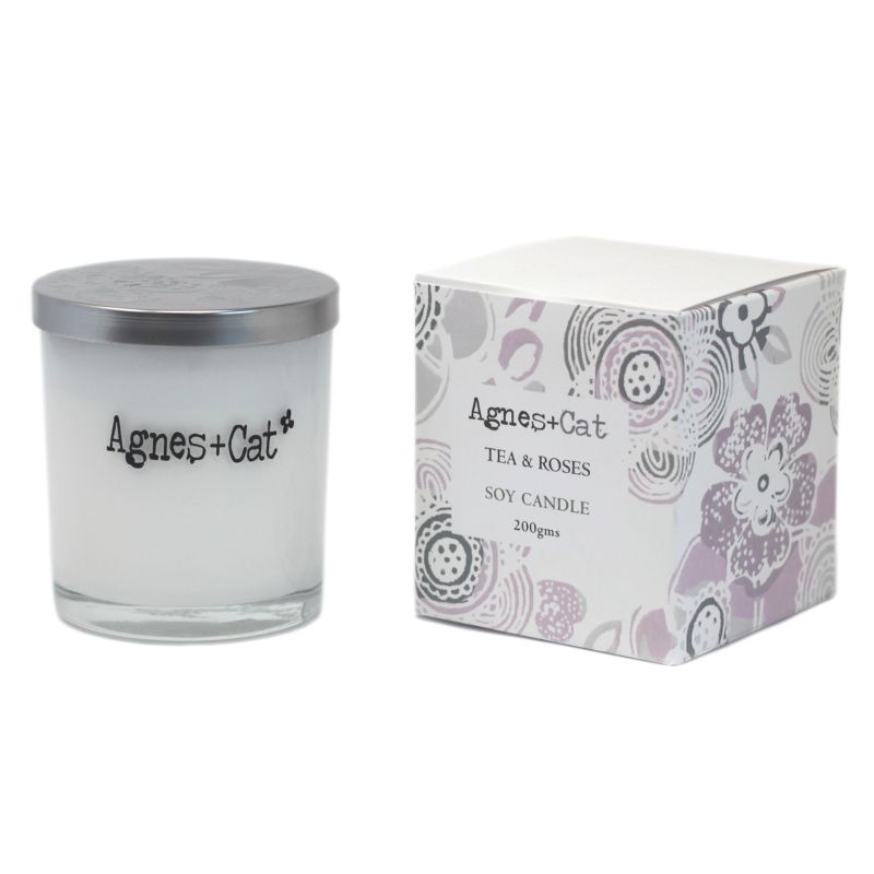 200g Gift Boxed Soy Wax Votive Candle - Tea and Roses