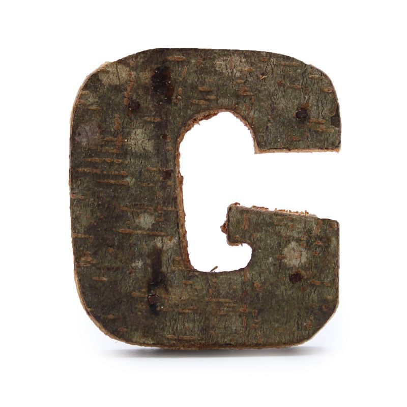 Rustic Bark Letter   - "G" (12) - Small 7cm