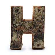Rustic Bark Letter   - "H" (12) - Small 7cm