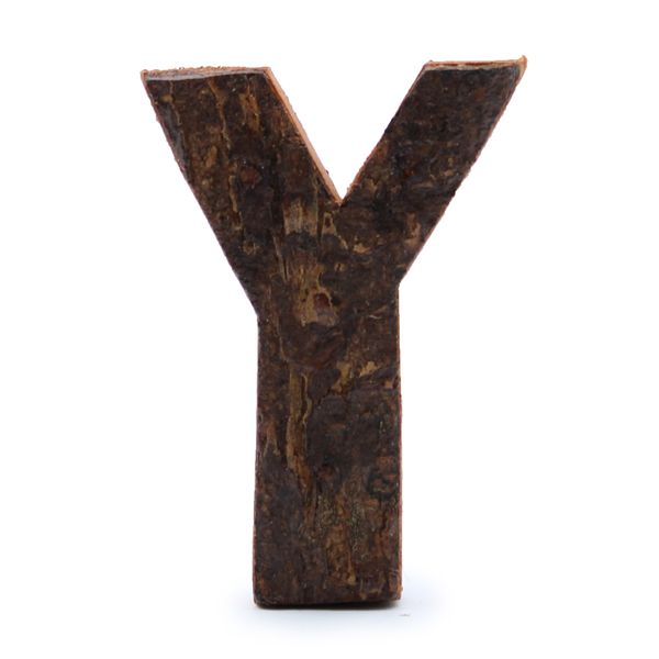 Rustic Bark Letter   - "Y" (12) - Small 7cm