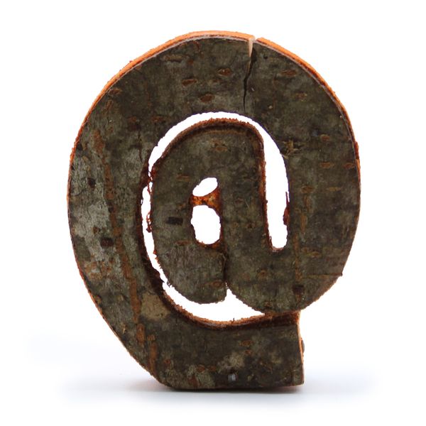 Rustic Bark Letter   - "@" (12) - Small 7cm
