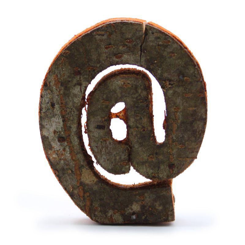 Rustic Bark Letter   - "@" (12) - Small 7cm