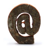 Rustic Bark Letter   - "@" (12) - Small 7cm